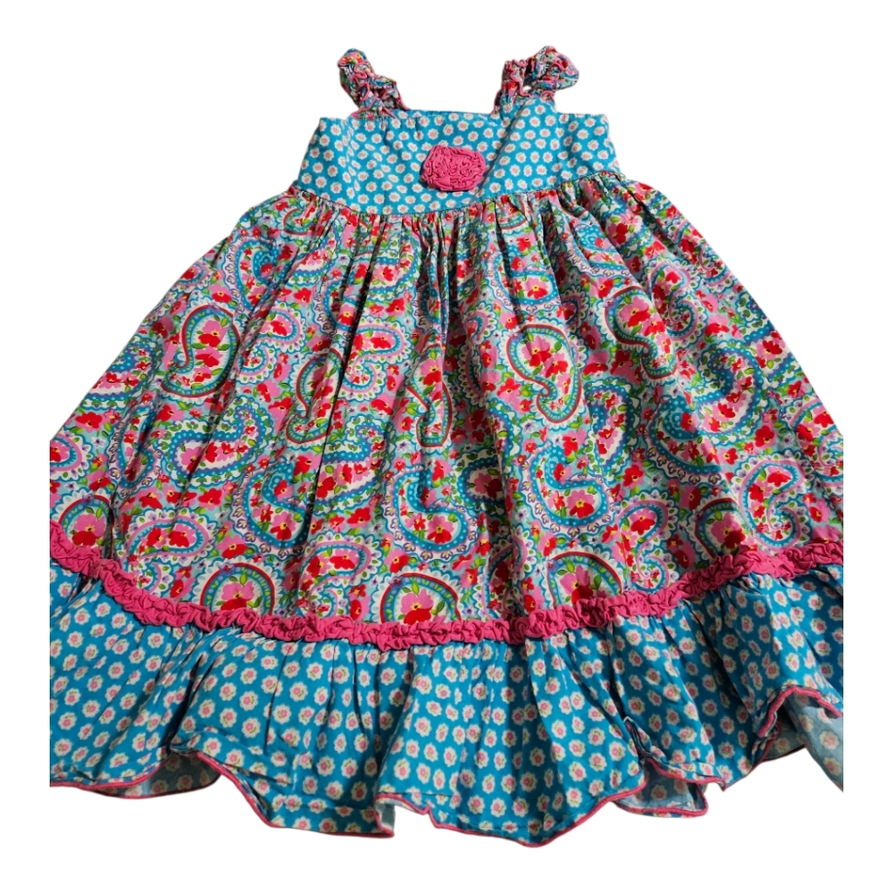 Sage And Lilly Girls Paisley Ruffle Sundress Size 4t